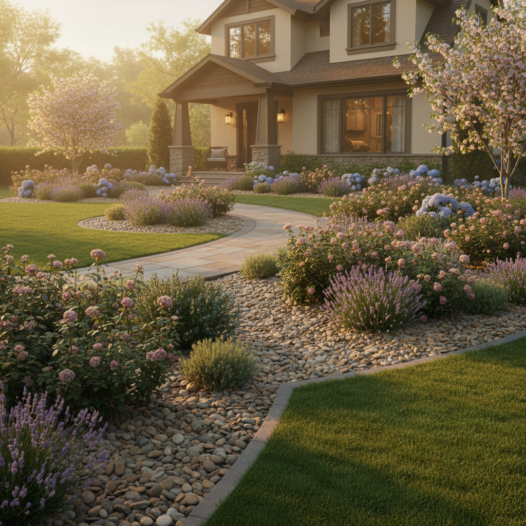 Decorative stone and river rock for landscaping